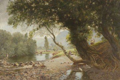 De klimop, de eik en de mooie berk, Bettws-y-Coed door David Murray