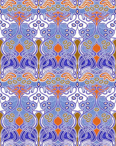 Beauclair Blauw Oranje, 2018 (gemengde techniek digitaal) door David Newton
