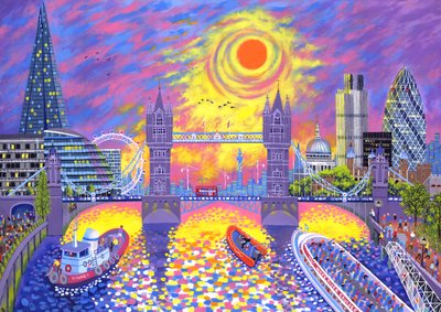 Zonsondergang: Zwembad van Londen, 2013 door David Newton