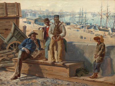 Negrojongens aan de Kade door David Norslup