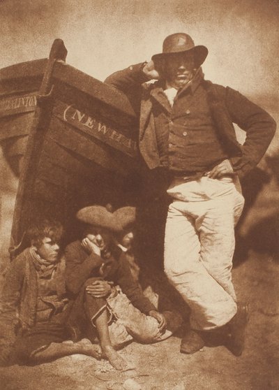 James Linton en drie jongens, Newhaven door Hill and Adamson