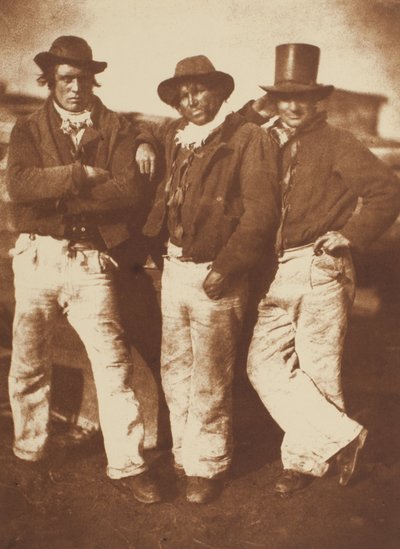Alexander Rutherford, William Ramsay en John Liston, Newhaven door David Octavius Hill