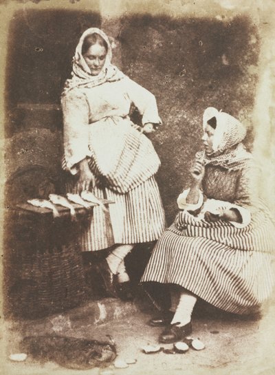 Newhaven Visvrouwen, Jeanie Wilson en Annie Linton door David Octavius Hill