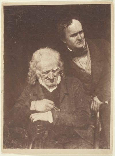 Portret van twee mannen (John Henning en Alexander Handyside Ritchie) door David Octavius Hill