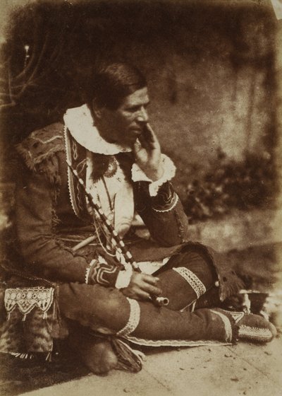 Ds. Peter Jones of Kahkewaquonaby, 1802 - 1856. Indiaanse Hoofdman en Zendeling in Canada door David Octavius Hill and Robert Adamson