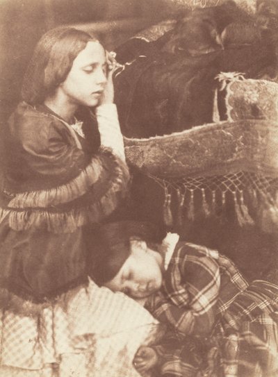 De Drie Slapers: Sophia Finlay, Harriet Farnie en Brownie door David Octavius Hill and Robert Adamson