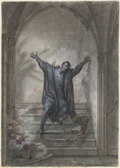 De moord op Willem Van Oranje door David Pièrre Giottino Humbert de Superville