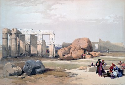 Fragmenten van de Grote Kolossen, bij het Memnonium door David Roberts, Louis Haghe