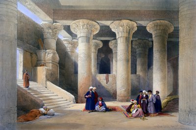 Interieur van de Tempel in Esna, Boven-Egypte, 1838 door David Roberts, Louis Haghe
