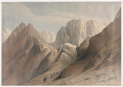 Beklimming van het lagere bereik van de Sinaï door David Roberts