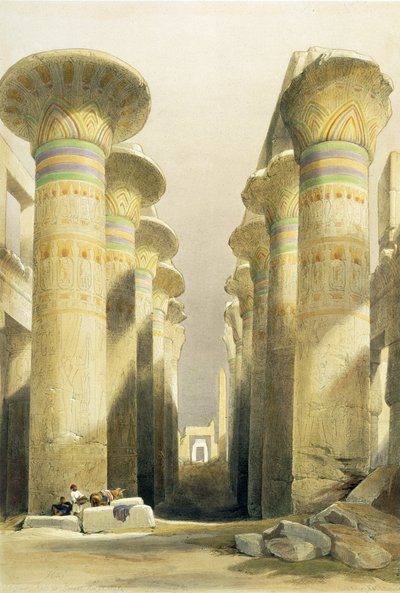 Centrale laan van de Grote Zuilenhal, Karnak, uit Egypte en Nubië, Vol.1 door David Roberts