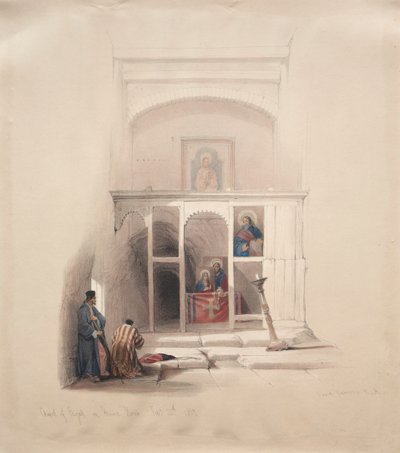 Kapel van Elia op de Berg Horeb door David Roberts