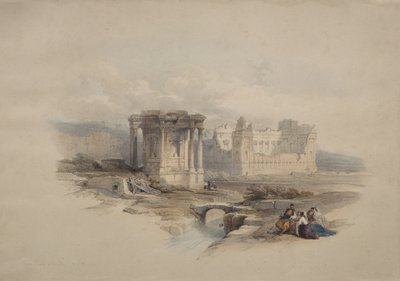 De cirkelvormige tempel in Baalbek door David Roberts