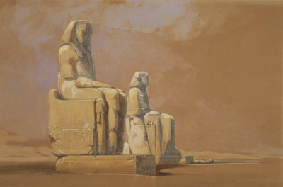 Kolossen, Thebe, 1838 door David Roberts