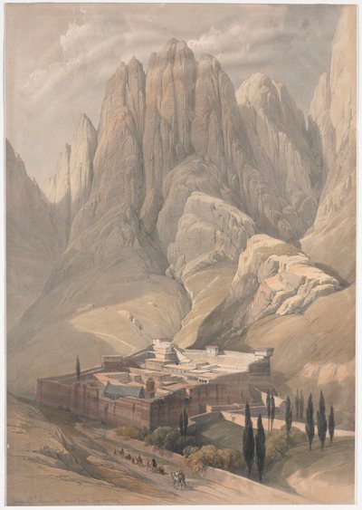 Klooster van St. Catherine met Mount Horeb door David Roberts
