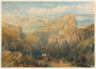 Afdaling naar de vlakte van Granada door David Roberts
