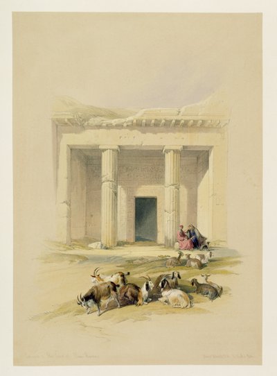 Ingang naar de Grotten van Bani Hasan, uit Egypte en Nubië, Vol.1 door David Roberts