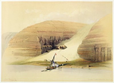 Opgegraven Tempel van Abu Simbel, Nubië, Egypte door David Roberts