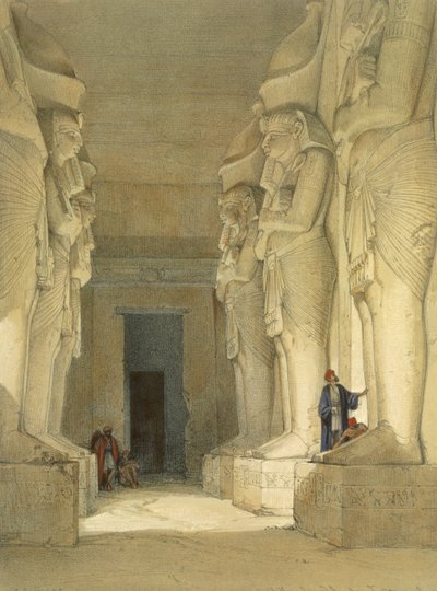 Opgegraven tempel van Gysha, Nubië, uit Egypte en Nubië, Vol.1 door David Roberts