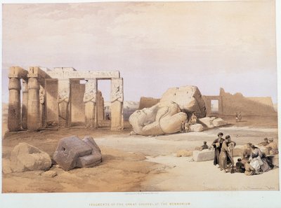 Fragmenten van de grote Kolossen, bij het Memnonium, in 