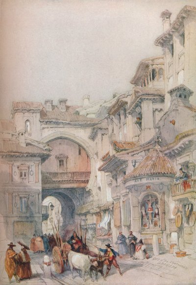 Poort van de Vivarrambla, Granada, 1830s, 1930 door David Roberts