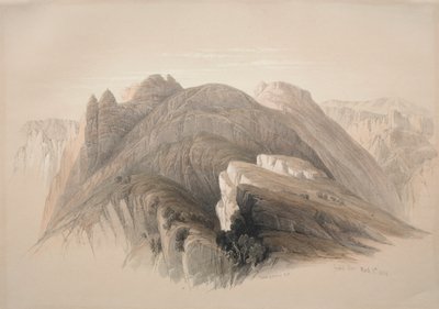 Gebil Hor. Berg Hor, vanaf de Kliffen die Petra Omringen door David Roberts