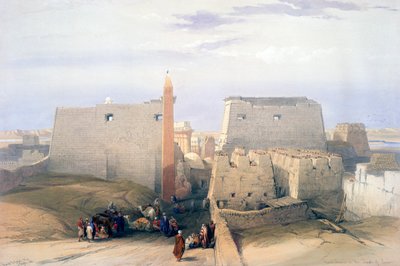 Grote ingang van de Tempel van Luxor, 19e eeuw door David Roberts