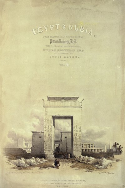 Grote poort die leidt naar de Tempel van Karnak, titelpagina van 