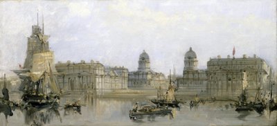 Greenwich Hospital, gezien vanaf de Theems (Engeland) door David Roberts