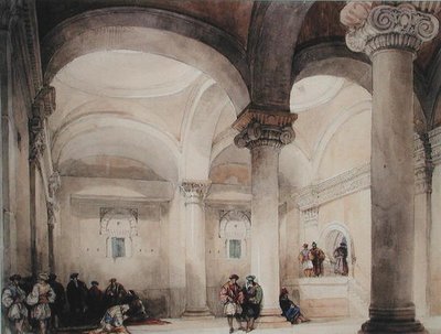 Interieur van een Moskee, ca. 1835 door David Roberts