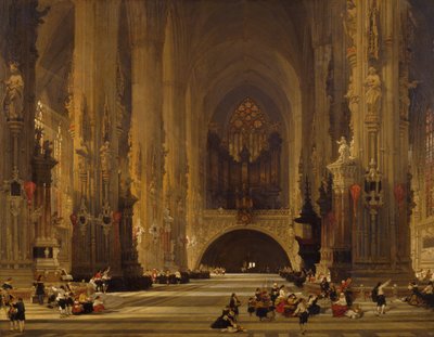 Interieur van de kathedraal van St. Stephen, Wenen, 1853 door David Roberts