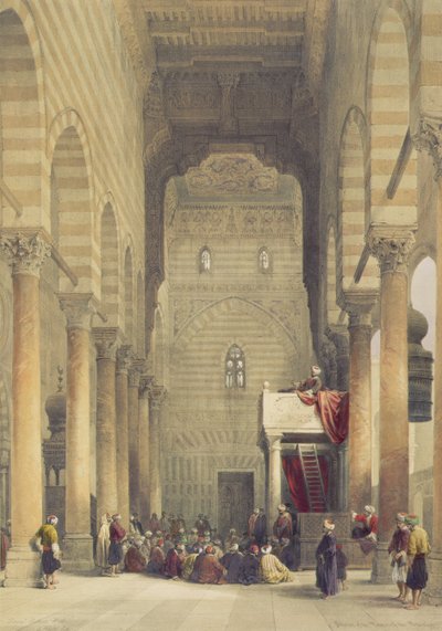 Interieur van de Moskee van de Metwalys, Caïro, uit Egypte en Nubië, Vol.3 door David Roberts