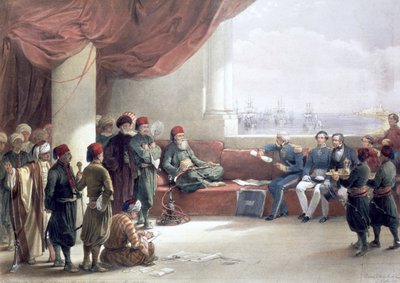 Interview met de onderkoning van Egypte in zijn paleis, Alexandrië, Egypte, 12 mei 1839, 19e eeuw door David Roberts