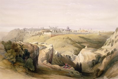 Jeruzalem vanaf de Olijfberg, 8 april 1839, plaat 6 uit Volume I van 