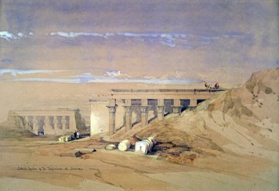 Zijaanzicht van de tempel genaamd Typhonaeum in Dendera, Egypte door David Roberts