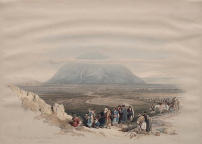 Berg Tabor vanaf de Vlakte van Esdraelon door David Roberts