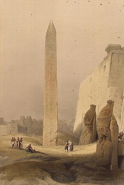 Obelisk in Luxor, uit "Egypte en Nubië", Vol.1 door David Roberts