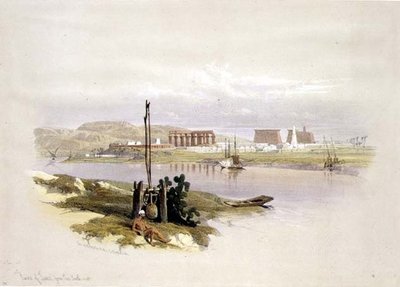 Ruïnes van Luxor vanuit het zuidwesten, uit 