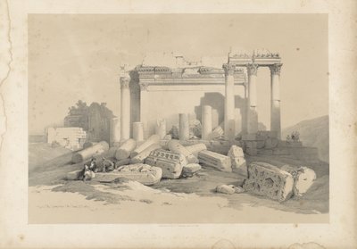 Ruïnes van de oostelijke portiek van de tempel van Baalbek door David Roberts