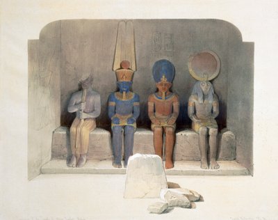 Heiligdom van de Tempel van Abu Simbel, Egypte door David Roberts
