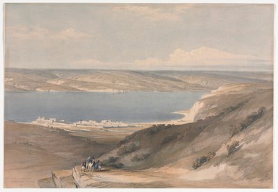 Meer van Galilea bij Genezareth kijkend naar Bashan, 1839 door David Roberts