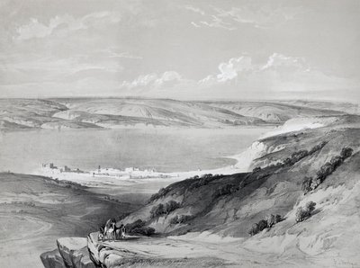 Meer van Galilea (lithografie) door David Roberts