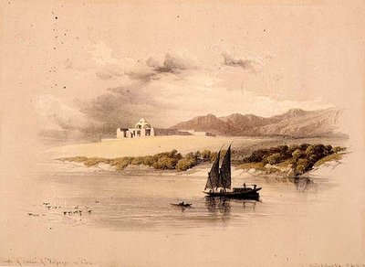 Tempel van Amdda van Halsaya in Nubië, uit "Egypte en Nubië", Vol.1 door David Roberts