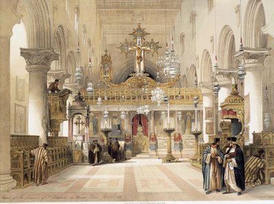 De Kapel van Sint-Catharina in het Klooster van de Berg Sinaï, door David Roberts door David Roberts
