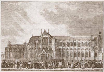 De Kroningsprocessie van Anne Boleyn naar Westminster Abbey, illustratie uit 