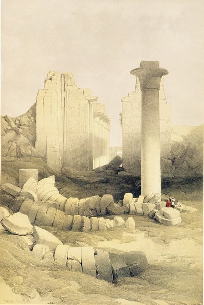 De Dromos of Centrale Hal van de Grote Tempel van Amon, Karnak, uit Egypte en Nubië, Vol.2 door David Roberts