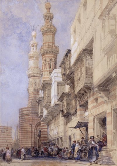 De poort van Metwaley, Caïro, 1838 door David Roberts