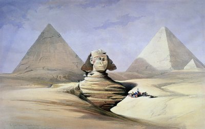De Grote Sfinx en Piramides van Gizeh door David Roberts