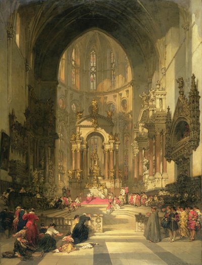 Het Hoofdaltaar van de Kerk van SS. Giovanni e Paolo, Venetië door David Roberts