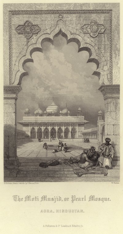 De Moti Musjid in Agra door David Roberts